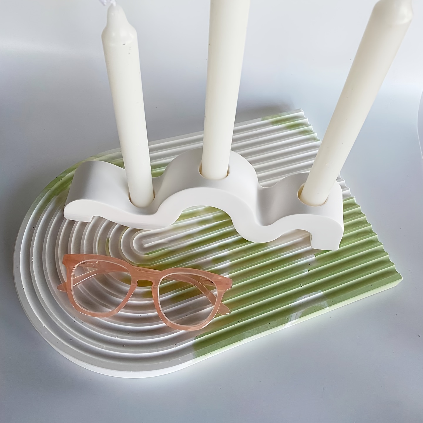 Candle Molds - Kavisli Şamdan Silikon Kalıbı DIY İskandinav