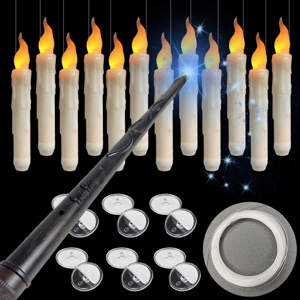 Candle Wick - Alevsiz Fildişi Renkli Konik Mumlar, Sihirli