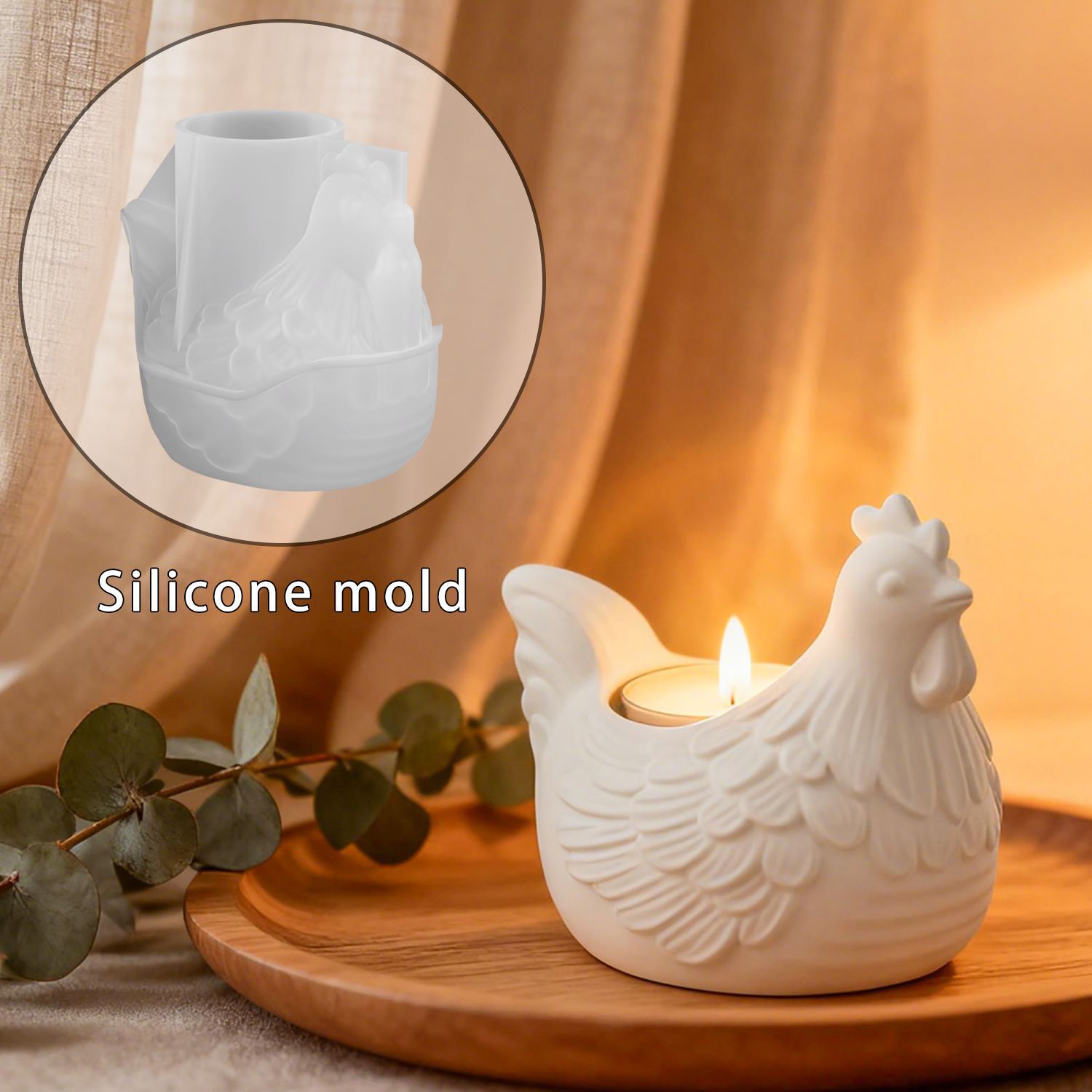 Candle Molds - DIY 3D Küçük Tavuk Mumluk Epoksi