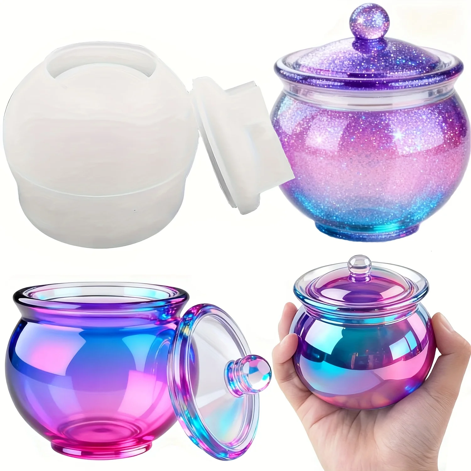 Candle Containers - 1 takım yuvarlak reçine kalıp seti,