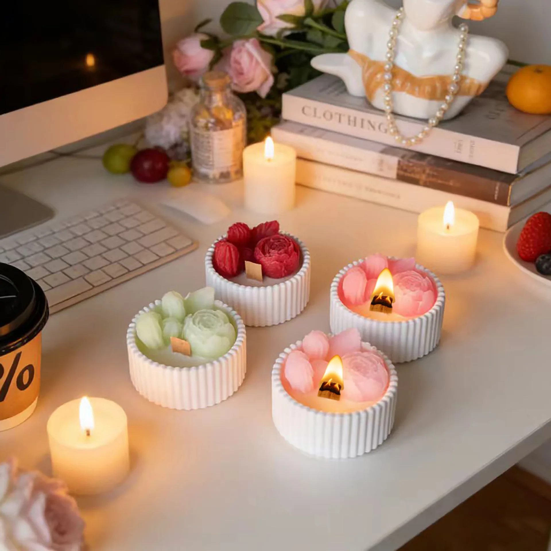 2 adet Çiçekli Gül Kupa Kokulu - Paraffin Wax incelemesi ve fiyatı