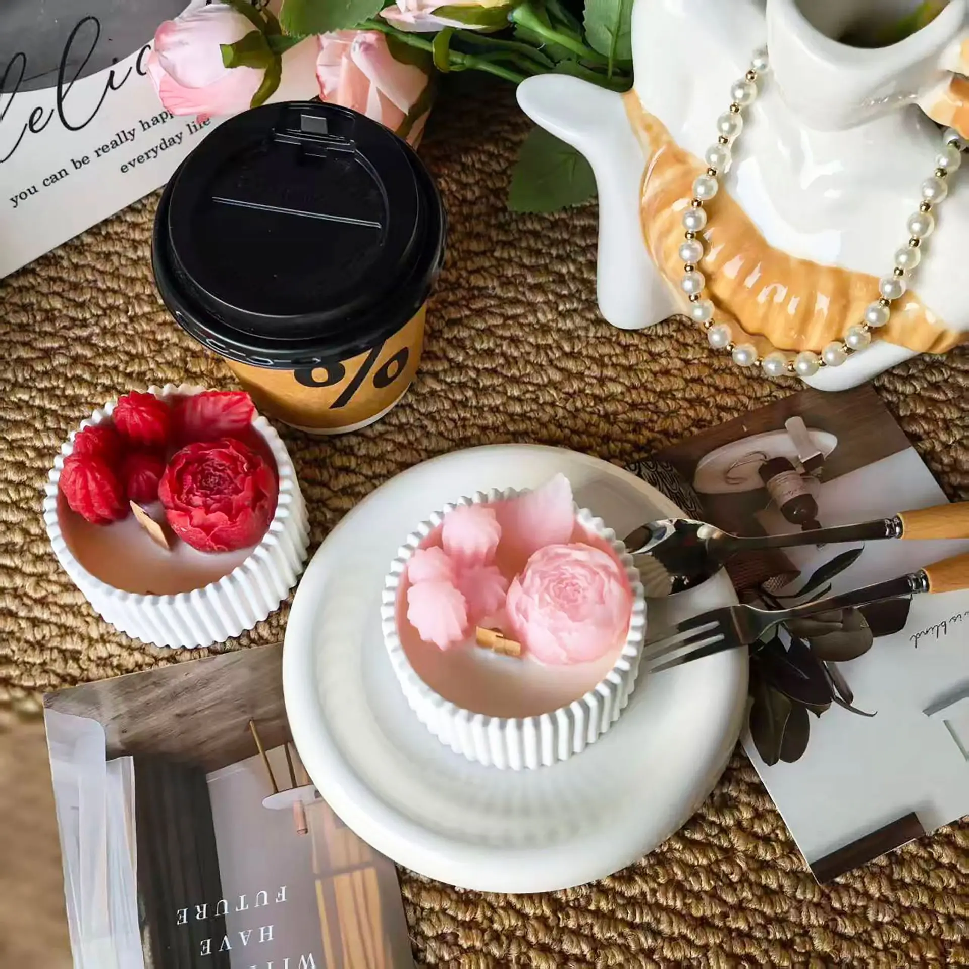 2 adet Çiçekli Gül Kupa Kokulu - Paraffin Wax incelemesi ve fiyatı